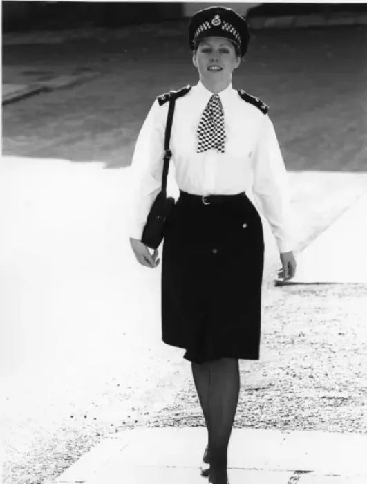 Framed Print : Woman police officer in updated uniform, London Framed Print : Woman police officer in updated uniform, London