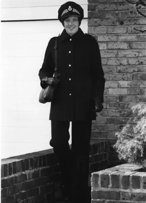 Framed Print : Woman police officer in updated uniform, London Framed Print : Woman police officer in updated uniform, London