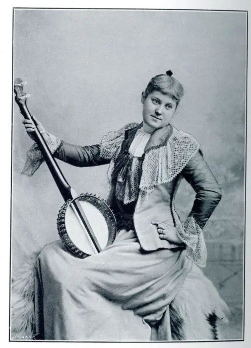 Framed Print : Woman posing with banjo Framed Print : Woman posing with banjo