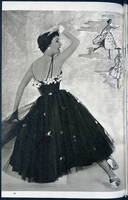 Framed Print : A woman posing in a summer dress. Date: 1954 Framed Print : A woman posing in a summer dress. Date: 1954