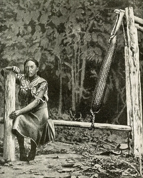 Woman preparing food from cassava plant, Brazil