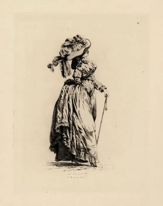 Framed Print : Woman in promenade dress, era of Marie Antoinette Framed Print : Woman in promenade dress, era of Marie Antoinette