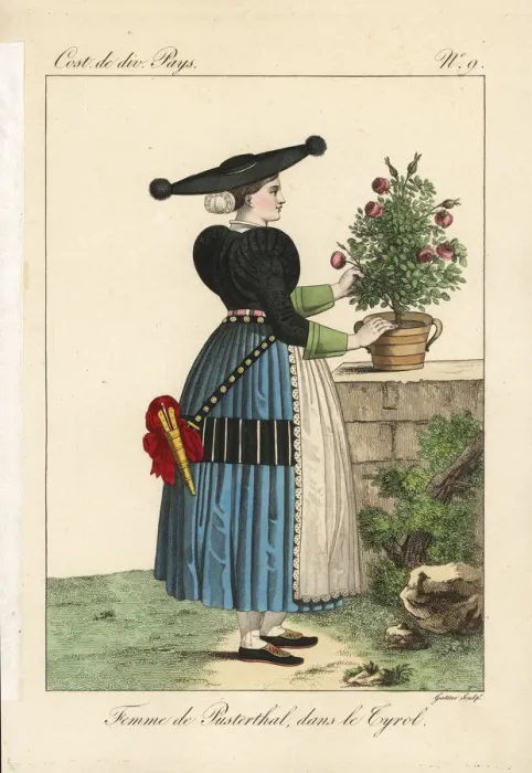 Framed Print : Woman of the Puster Valley, Tyrol, Switzerland, 19th century Framed Print : Woman of the Puster Valley, Tyrol, Switzerland, 19th century