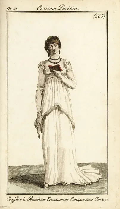Framed Print : Woman reading an almanac, Paris, 1804 Framed Print : Woman reading an almanac, Paris, 1804