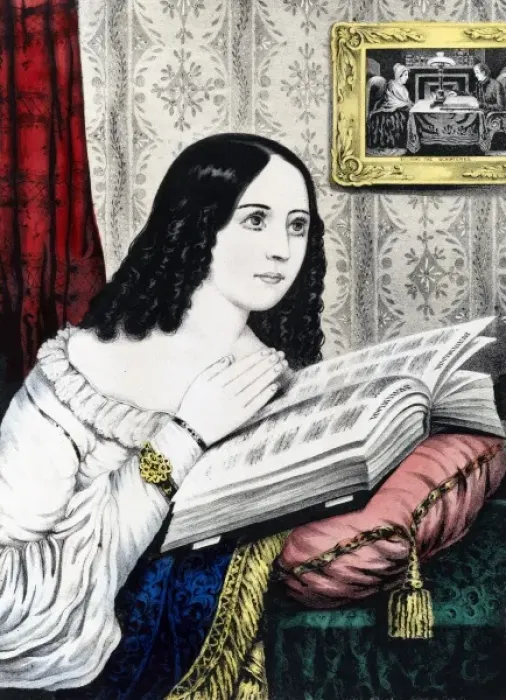 Framed Print : Woman reading the bible Framed Print : Woman reading the bible