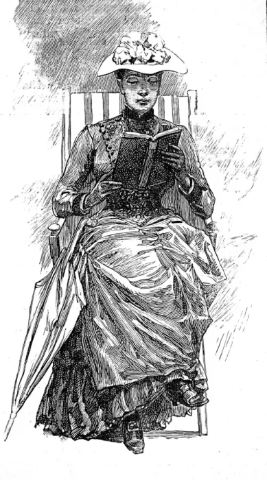 Framed Print : Woman reading on the deck of an Atlantic Steamship, 1888 Framed Print : Woman reading on the deck of an Atlantic Steamship, 1888