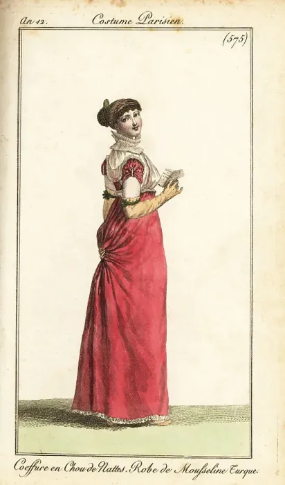 Framed Print : Woman reading a newspaper, Paris, 1804 Framed Print : Woman reading a newspaper, Paris, 1804