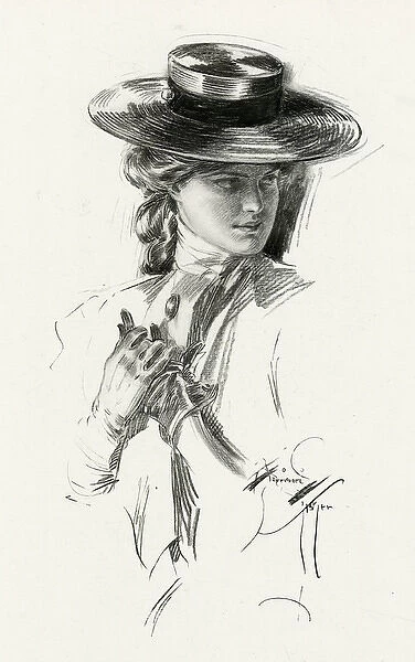 Woman in riding clothing 1907