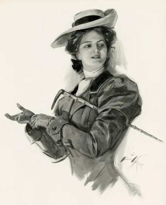 Framed Print : Woman in riding clothing 1907 Framed Print : Woman in riding clothing 1907