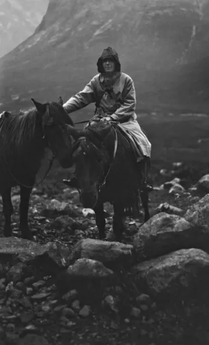 Framed Print : Woman out riding, Portree, Isle of Skye, Scotland Framed Print : Woman out riding, Portree, Isle of Skye, Scotland