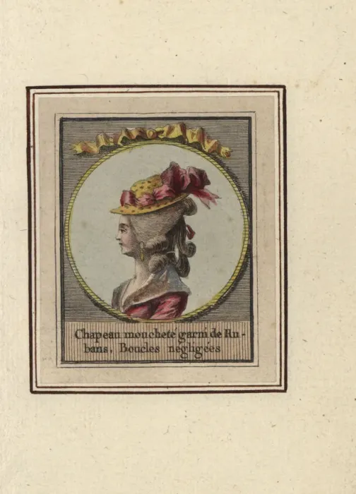 Framed Print : Woman with ringlets in a polka-dotted hat, 1783 Framed Print : Woman with ringlets in a polka-dotted hat, 1783
