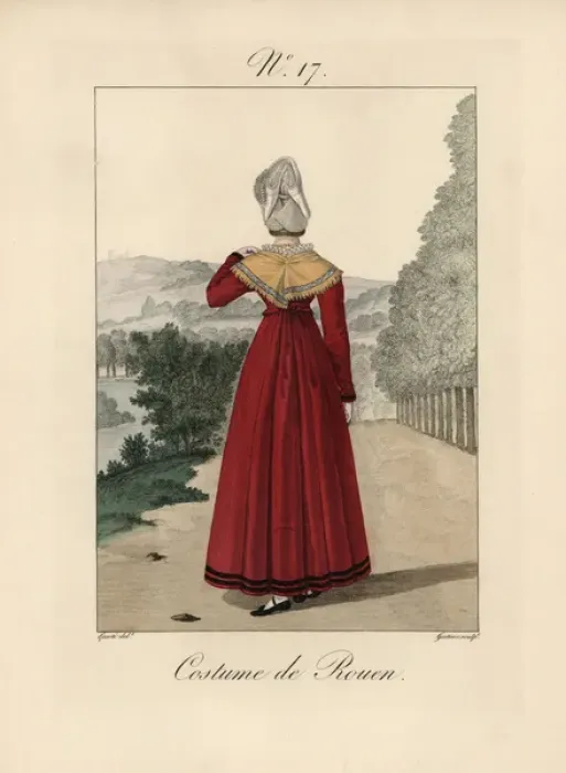 Framed Print : Woman of Rouen wearing an elegant bavolet with Framed Print : Woman of Rouen wearing an elegant bavolet with