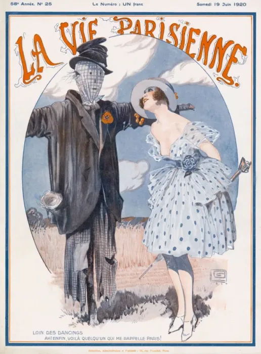 Framed Print : Woman & Scarecrow 1920 Framed Print : Woman & Scarecrow 1920