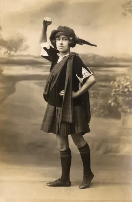 Framed Print : Woman in Scottish fancy dress Framed Print : Woman in Scottish fancy dress