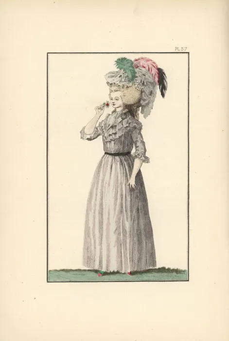 Framed Print : Woman in see-through muslin shirt dress, 1788 Framed Print : Woman in see-through muslin shirt dress, 1788