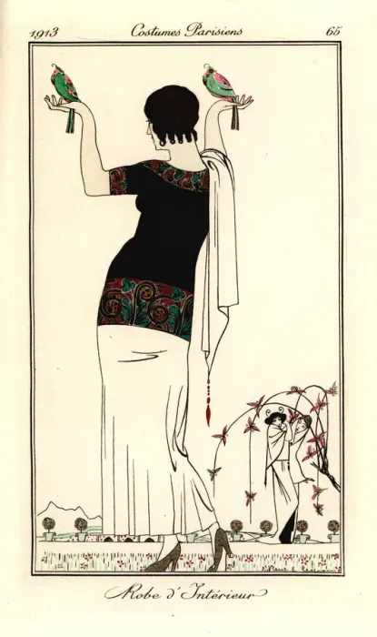 Framed Print : Woman in short-sleeved top and white skirt, 1913 Framed Print : Woman in short-sleeved top and white skirt, 1913