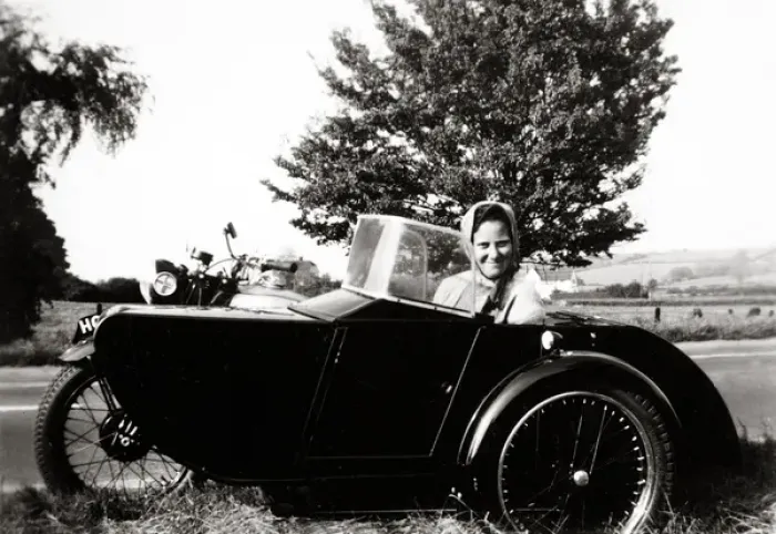 Framed Print : Woman in sidecar of 1938 BSA motorcycle Framed Print : Woman in sidecar of 1938 BSA motorcycle