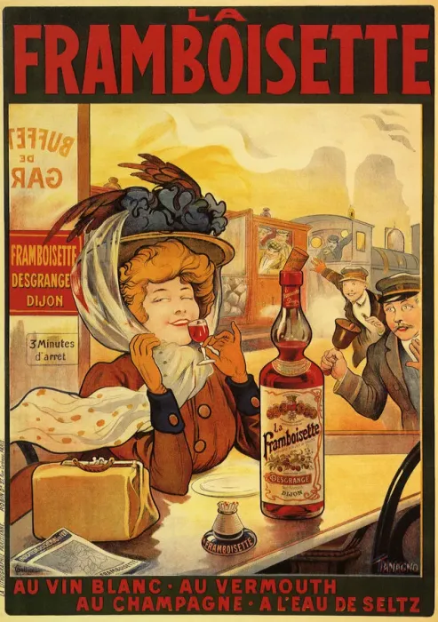 Framed Print : Woman Sipping Liqueur at Station Date: 1905 Framed Print : Woman Sipping Liqueur at Station Date: 1905