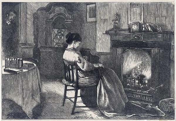 Woman Sits by Fire  /  1867