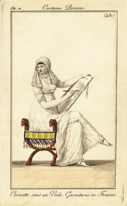 Framed Print : Woman sketching a landscape, Paris, 1803