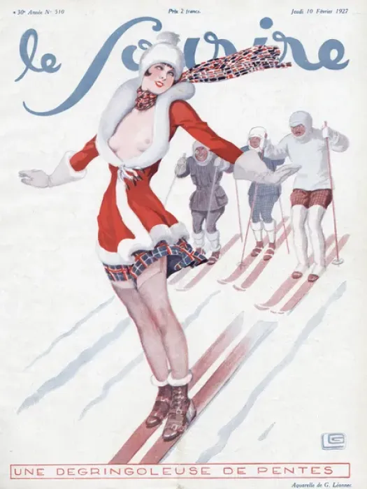 Framed Print : Woman skier and her admires Framed Print : Woman skier and her admires