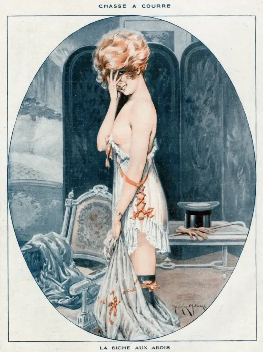 Framed Print : Woman in slip 1918 Framed Print : Woman in slip 1918