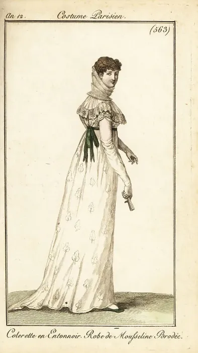 Framed Print : Woman in very tall funnel collar, Paris, 1804 Framed Print : Woman in very tall funnel collar, Paris, 1804