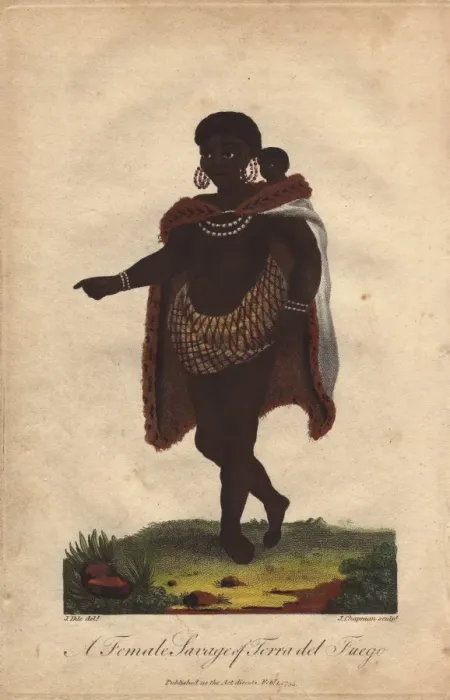 Framed Print : A woman of Terra del Fuego, South America Framed Print : A woman of Terra del Fuego, South America