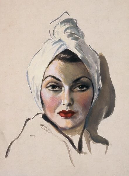 Woman in turban by David Wright