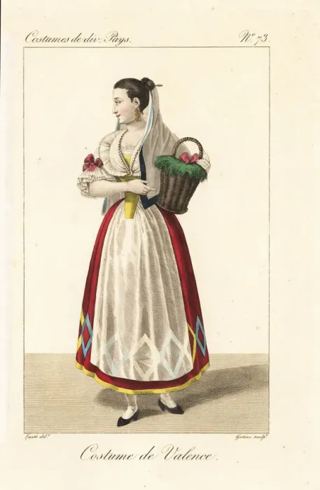 Framed Print : Woman of Valencia, Spain, 19th century Framed Print : Woman of Valencia, Spain, 19th century