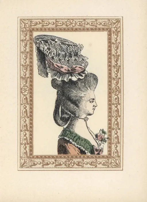 Framed Print : Woman in a Voltaire bonnet on a high hairstyle Framed Print : Woman in a Voltaire bonnet on a high hairstyle