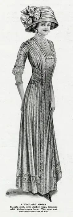 Framed Print : Woman wearing foulard gown 1909 Framed Print : Woman wearing foulard gown 1909