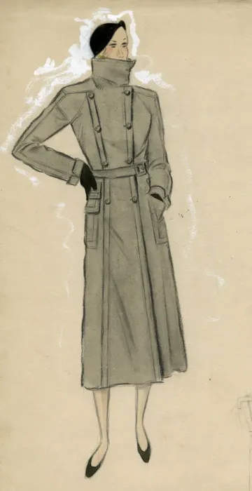 Framed Print : Woman wearing a grey coat 1930s Framed Print : Woman wearing a grey coat 1930s