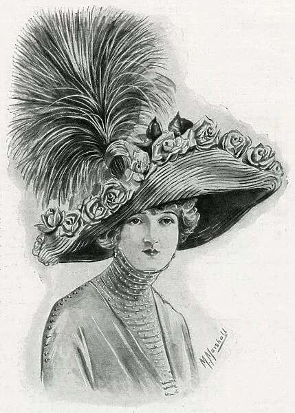 Woman wearing a hat for spring 1912