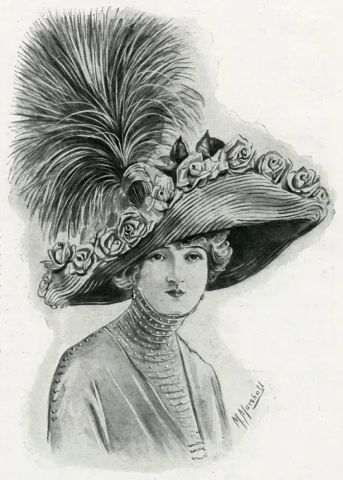 Framed Print : Woman wearing a hat for spring 1912 Framed Print : Woman wearing a hat for spring 1912