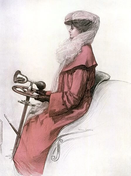 Woman wearing motor-coat 1905