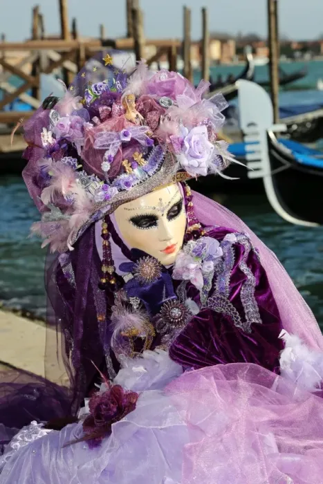 Framed Print : Woman wearing Venice Carnival Costume