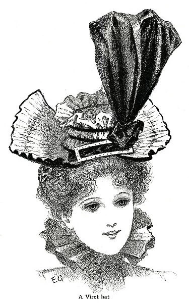 Woman wearing a virot hat 1897