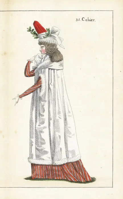 Framed Print : Woman in white satin pelisse, 1790 Framed Print : Woman in white satin pelisse, 1790