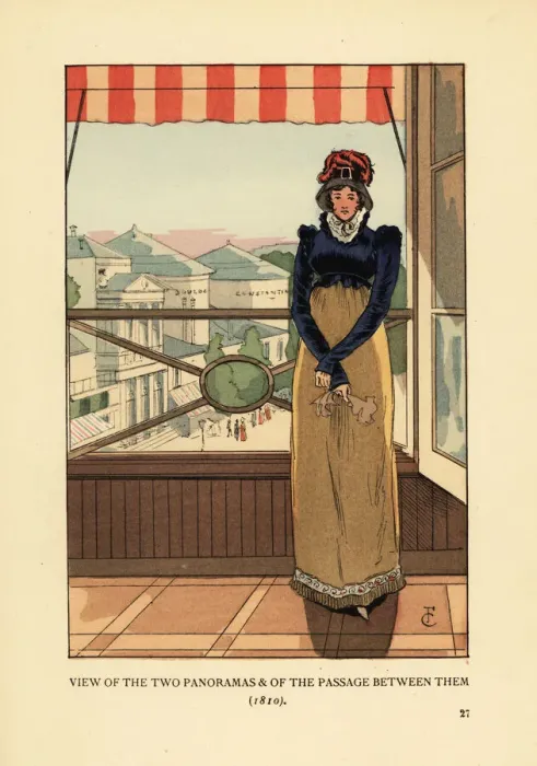 Framed Print : Woman at window overlooking the Panoramas, Paris, 1810 Framed Print : Woman at window overlooking the Panoramas, Paris, 1810