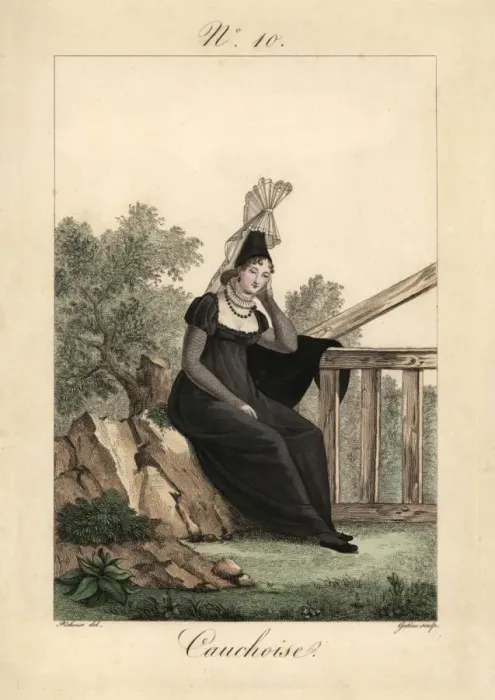 Framed Print : Woman from Yvetot in mourning wear The bonnet Framed Print : Woman from Yvetot in mourning wear The bonnet