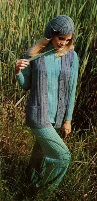 Framed Print : Womans Fashion Knitwear, Top, Trousers and Waistcoat Framed Print : Womans Fashion Knitwear, Top, Trousers and Waistcoat