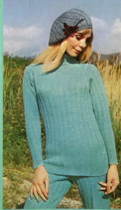 Framed Print : Womans Fashion Knitwear Top and Trousers