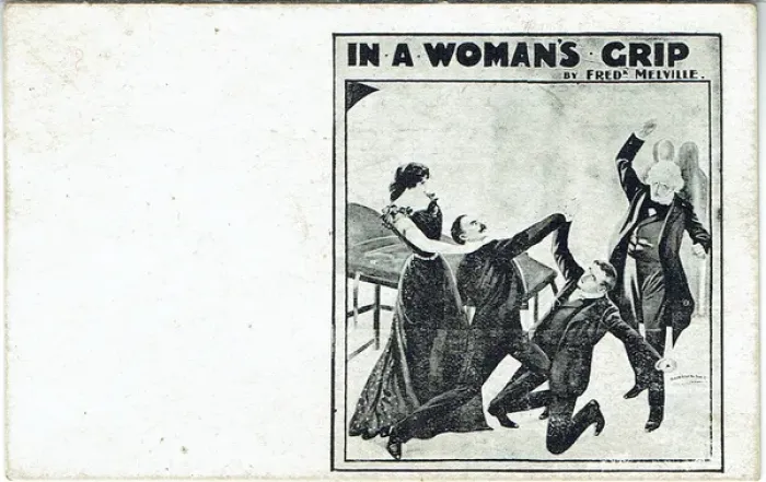 Framed Print : In a Womans Grip by Frederick Melville Framed Print : In a Womans Grip by Frederick Melville