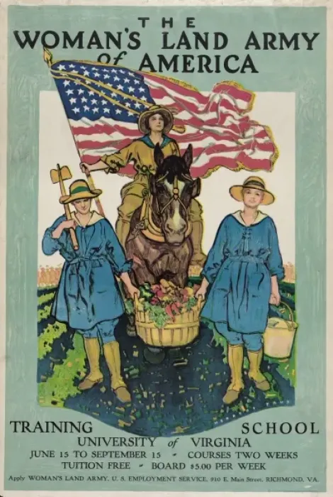Framed Print : The Womans Land Army of America - Training school, Universi Framed Print : The Womans Land Army of America - Training school, Universi