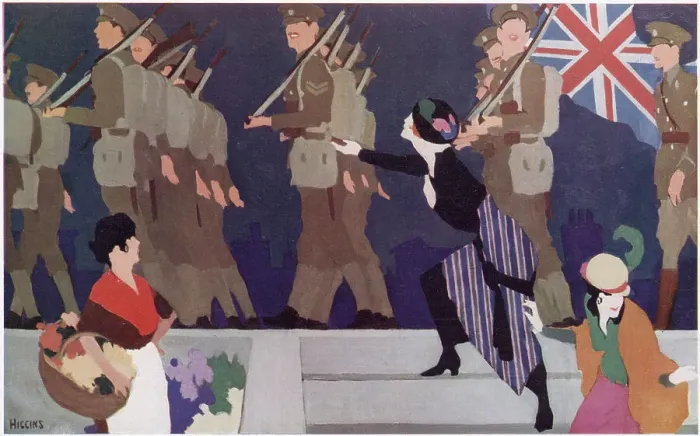 Framed Print : Women admire the brave young men as they march away to death or glory Date: 1915 Framed Print : Women admire the brave young men as they march away to death or glory Date: 1915