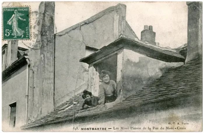 Framed Print : Women at attic window, Montmartre, Paris, France Framed Print : Women at attic window, Montmartre, Paris, France