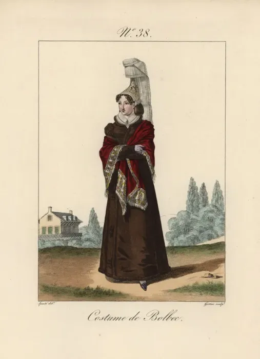 Framed Print : Women of Bolbec in costume for baptisms Framed Print : Women of Bolbec in costume for baptisms
