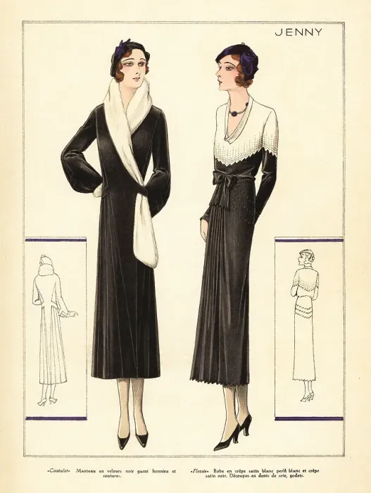 Framed Print : Women in chic coat and dress by Jenny, 1931 Framed Print : Women in chic coat and dress by Jenny, 1931