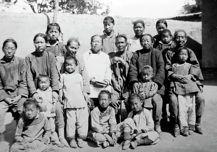 Framed Print : Women and children at a Christian Mission, China Framed Print : Women and children at a Christian Mission, China